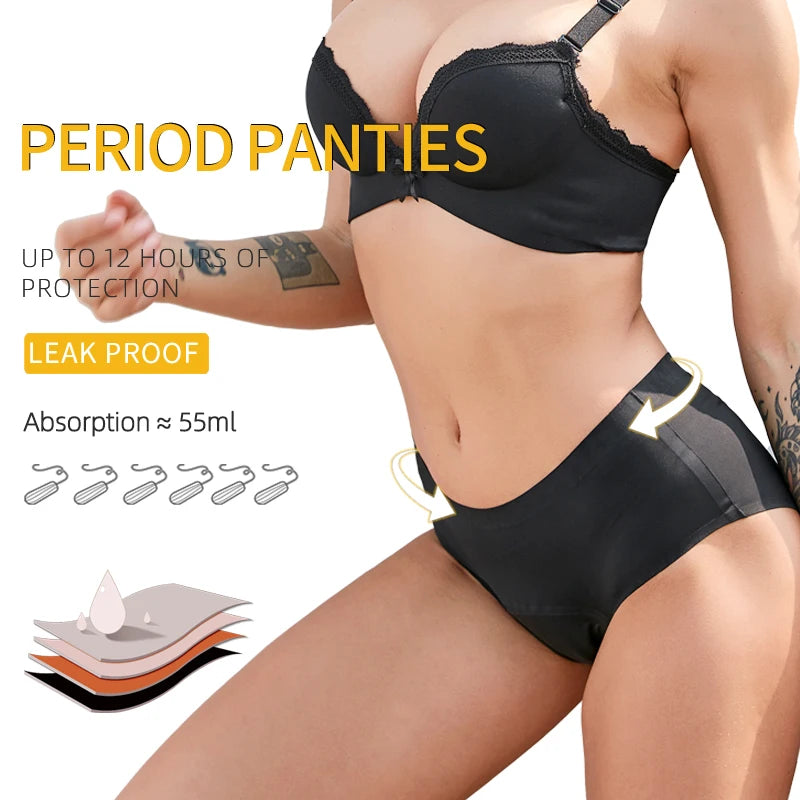 Culotte Menstruelle Seamless – Taille Haute, Ultra-Absorbante (Flux Abondant)
