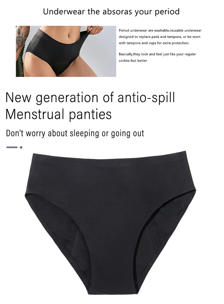 Culotte Menstruelle Seamless – Taille Haute, Ultra-Absorbante (Flux Abondant)