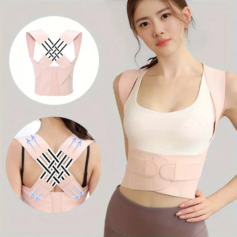 Correcteur de Posture Pro X — Épaules Ouvertes & Dos Aligné, Réglage Ceinture