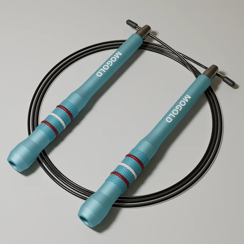 Corde à Sauter MOGOLD Pro – Câble Acier Rapide & Poignées Alu Confort