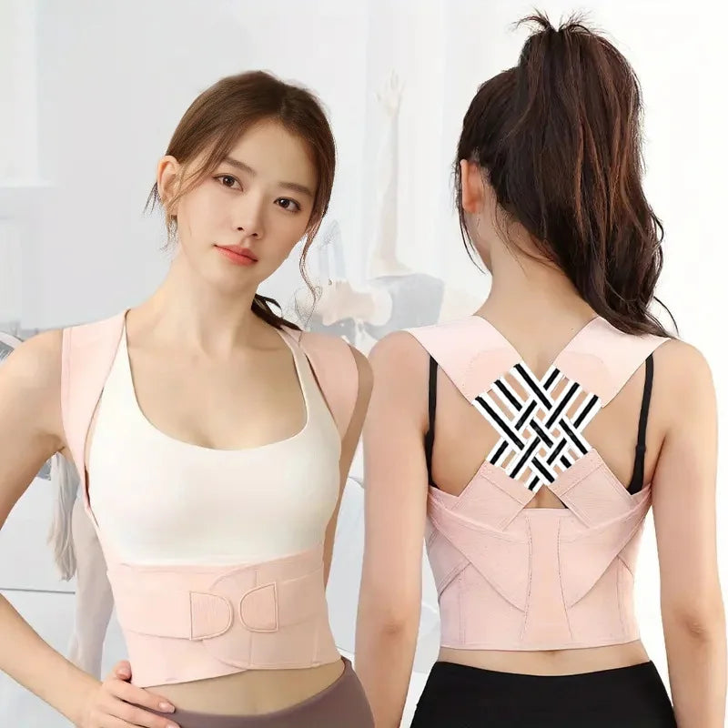 Correcteur de Posture Pro X — Épaules Ouvertes & Dos Aligné, Réglage Ceinture