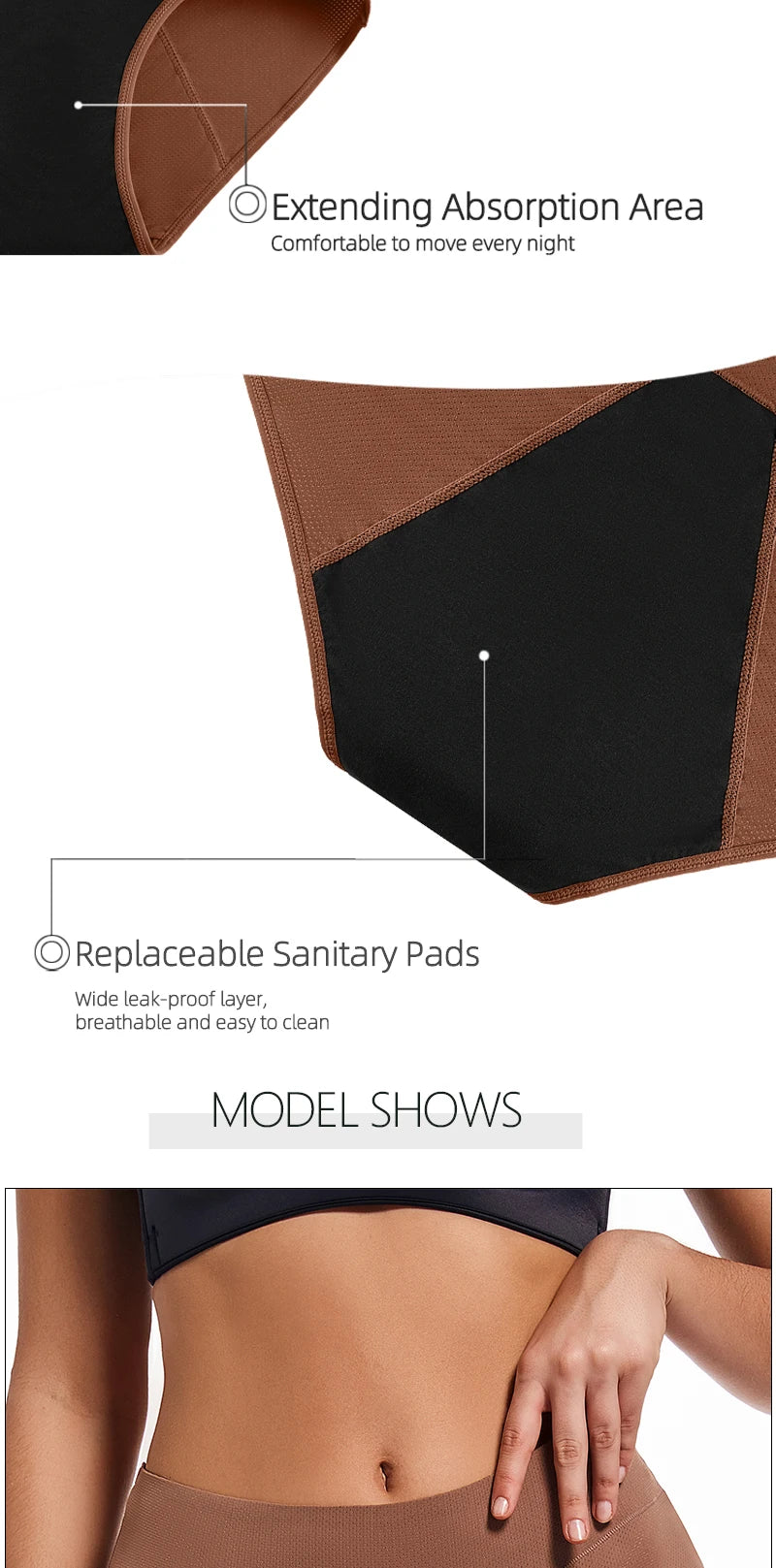 Culotte Menstruelle 3 Couches — Étanche, Respirante, Flux Abondant