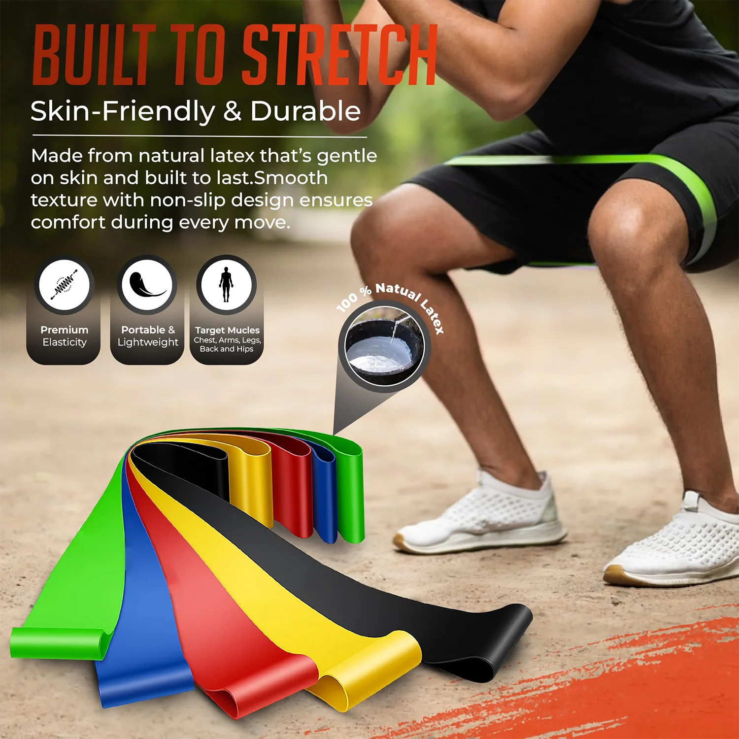 Bandes de Résistance (Lot de 5) – TPE Premium, Entraînement Complet & Portable