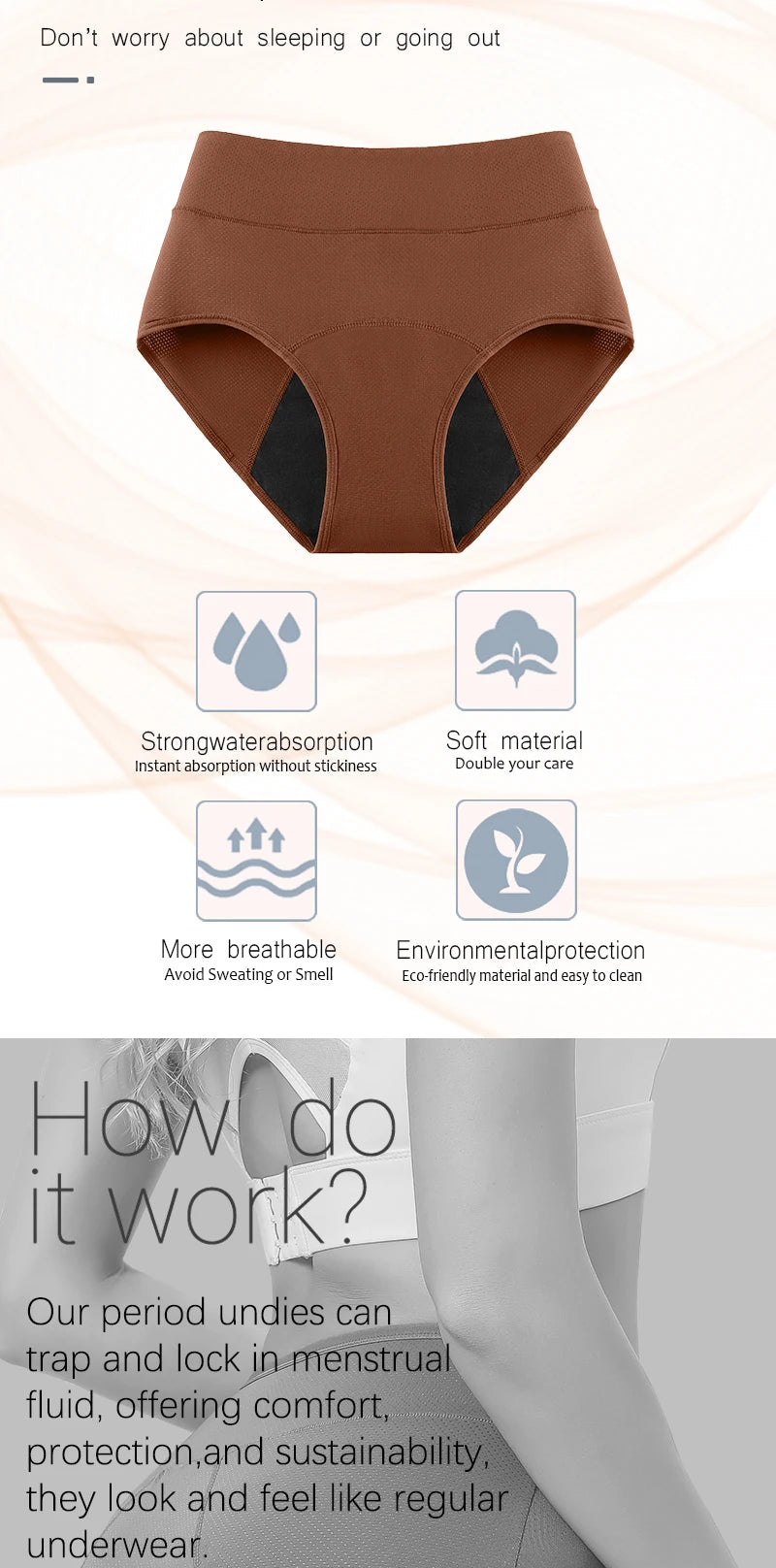 Culotte Menstruelle 3 Couches — Étanche, Respirante, Flux Abondant