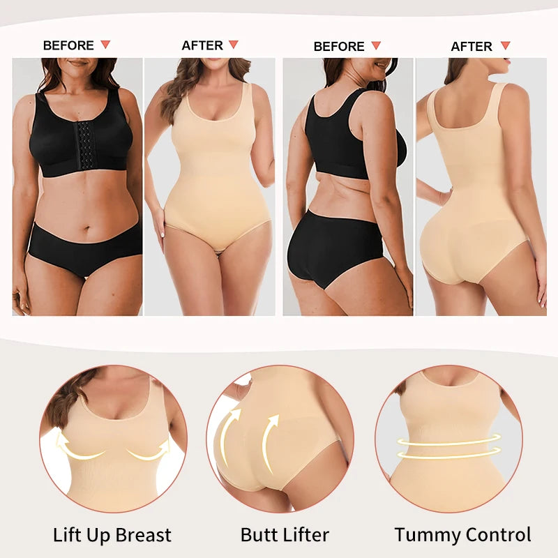 Body Gainant Invisible Décolleté U — Contrôle Ventre & Lift Fessier