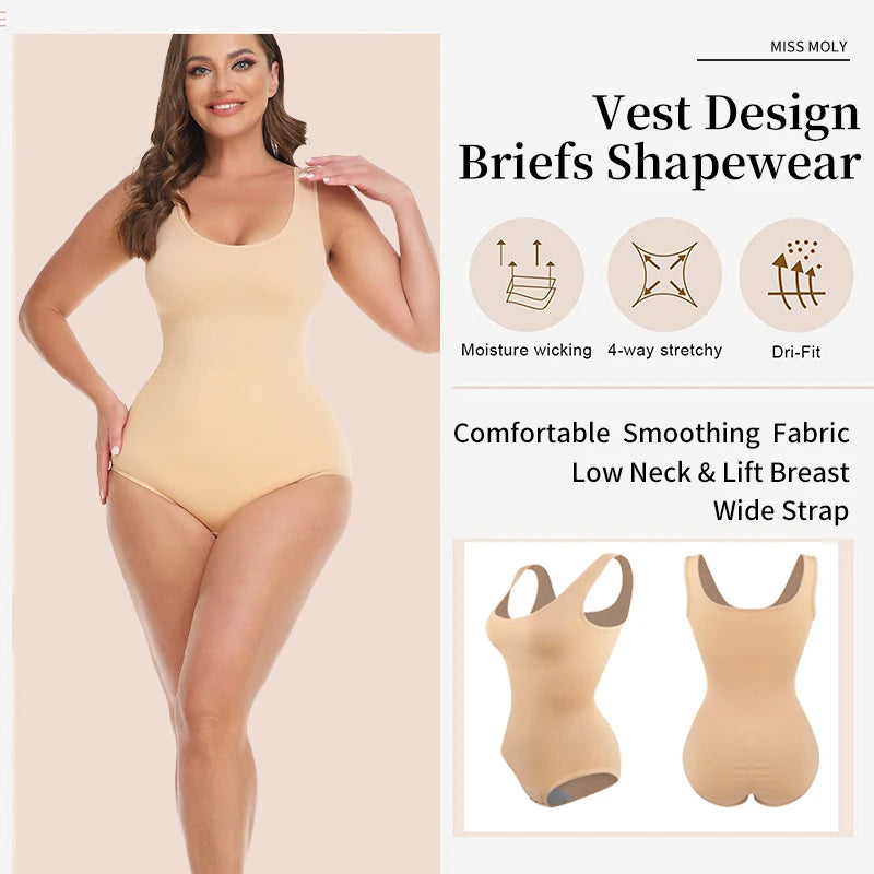 Body Gainant Invisible Décolleté U — Contrôle Ventre & Lift Fessier